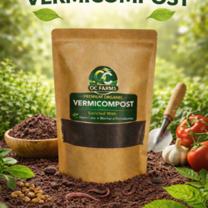 OC Farms premium organic vermicompost enriched with neem cake biochar and trichoderma