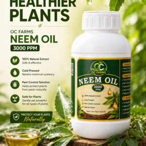 OC Farms cold pressed neem oil 3000ppm natural pest control for plants
