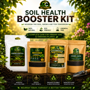 OC Farms soil health booster complete plant care kit including vermicompost biochar humic acid and mycorrhiza